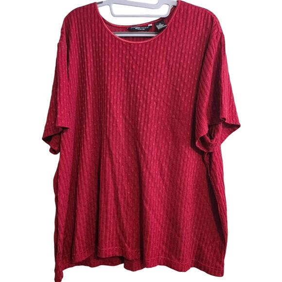 3X Red short sleeve Reference point short sleeve shirt blouse - Picture 1 of 5